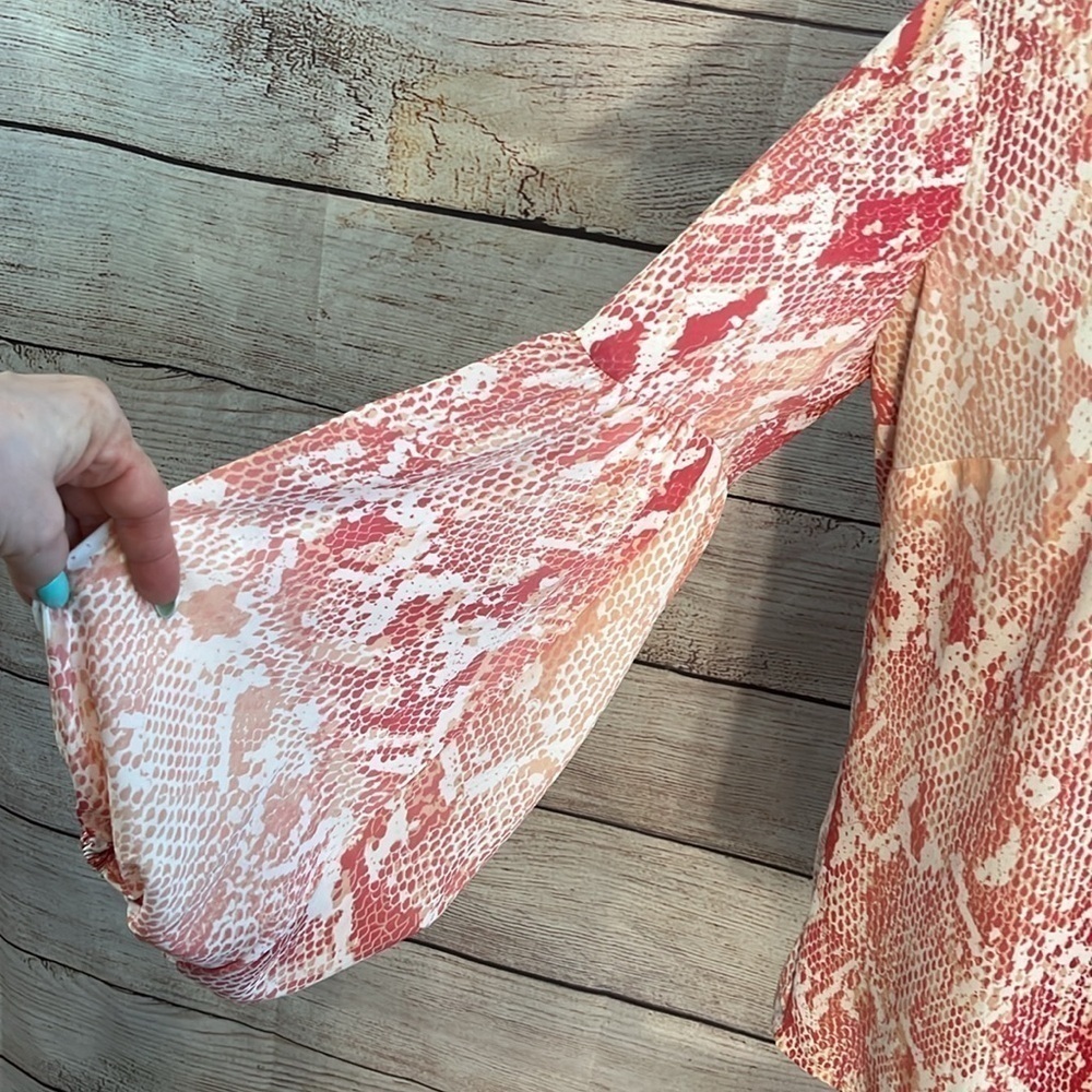 Cabi Bethany Blouse Snakeskin Python Print Pink P… - image 7